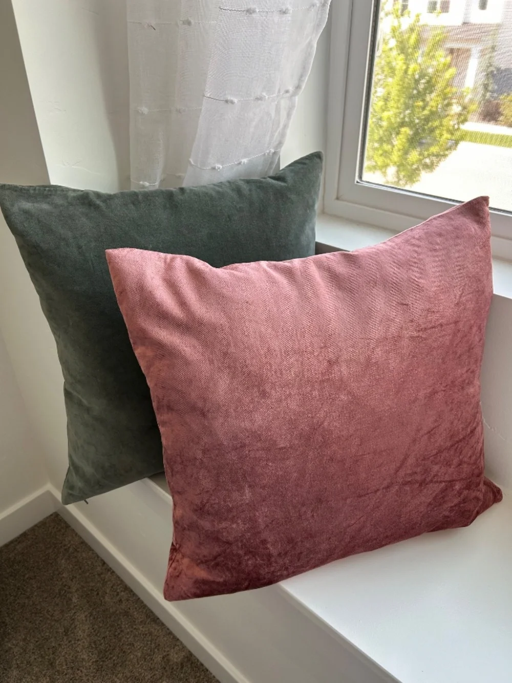 Eight IKEA velvet pillow covers